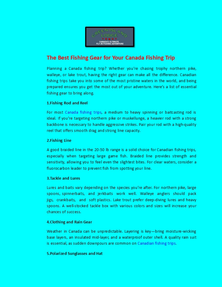 The Best Fishing Gear for Your Canada Fishing Trip