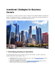 Investment Strategies for Business Owners