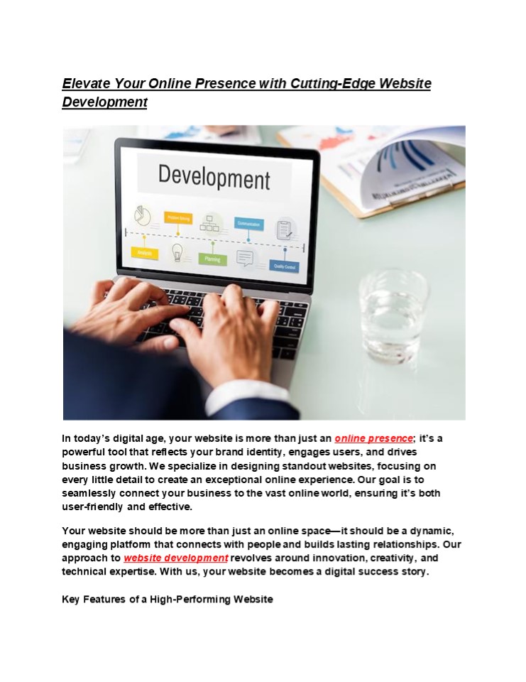 Elevate Your Online Presence with Cutting-Edge Website Development