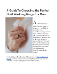 The Ultimate Gold Wedding Ring Guide for Men
