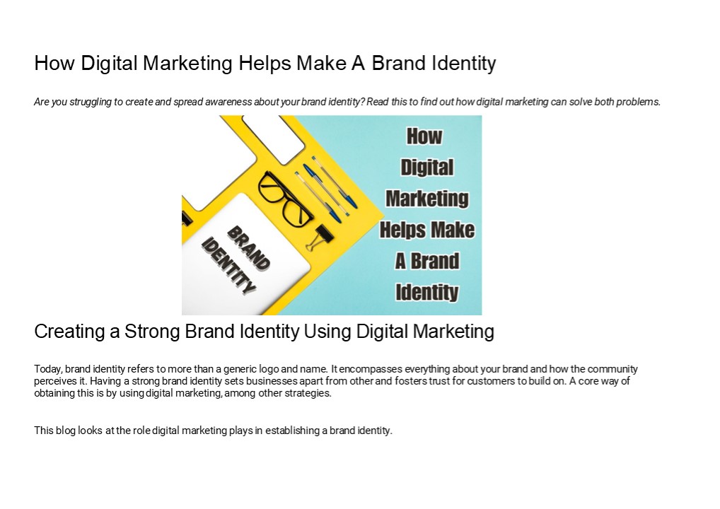 How Digital Marketing Helps Make A Brand Identity