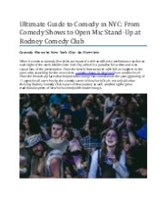 Comedy Shows in New York