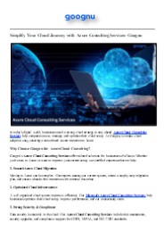 Smarter Azure Cloud Consulting Services with Goognu