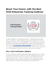 Master Networking with CCIE Enterprise Training Institute