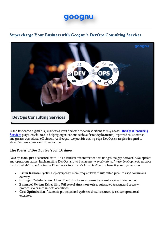 Future-Proof Your IT with DevOps Consulting Services- Goognu
