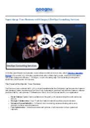 Future-Proof Your IT with DevOps Consulting Services- Goognu