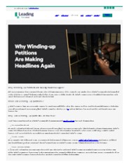 Why Winding-up Petitions Are Making Headlines Again?
