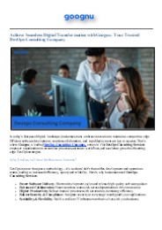 Boost Your Business with Trusted DevOps Consulting Company- Goognu