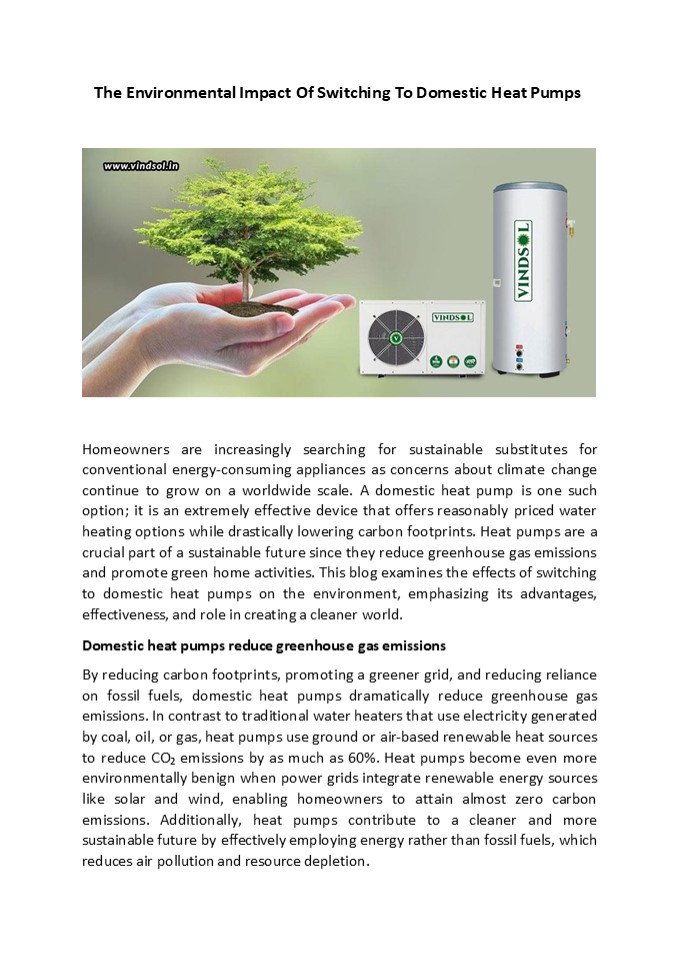 The Environmental Impact Of Switching To Domestic Heat Pumps