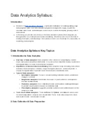 data analytics syllabus