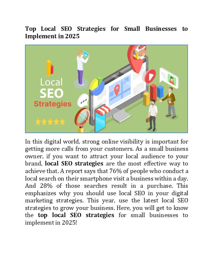 Top Local SEO Strategies for Small Businesses to Implement in 2025 ...