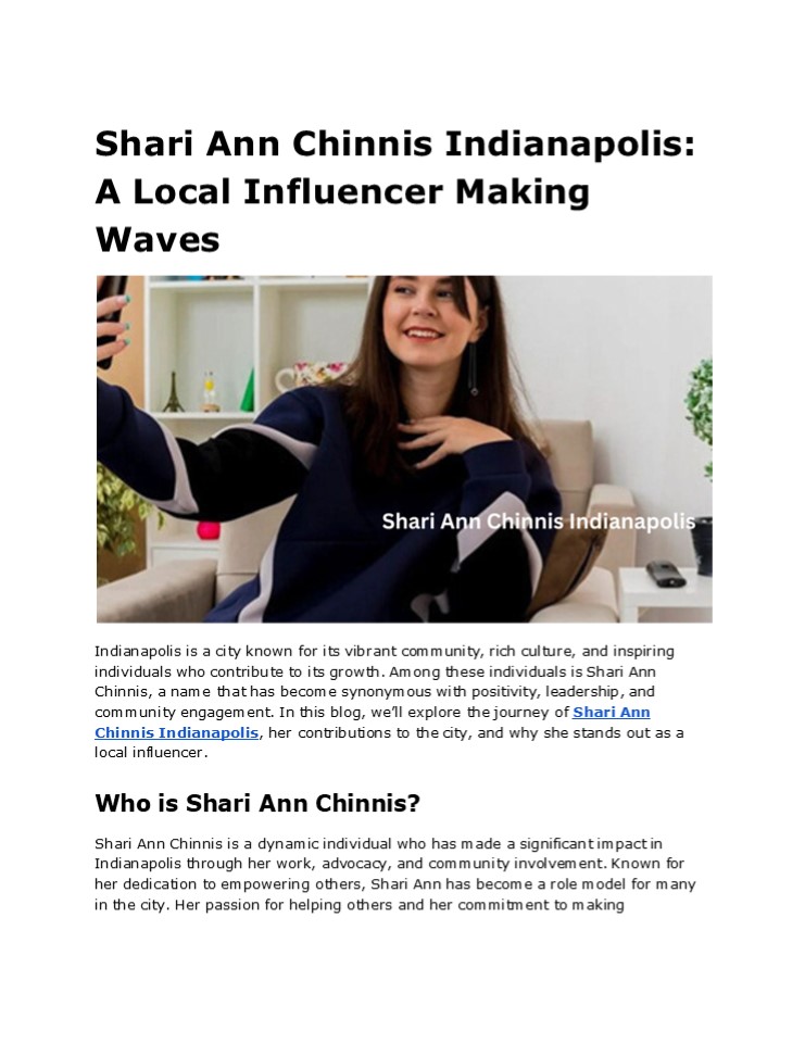 Shari Ann Chinnis Indianapolis: A Trailblazer Making Waves