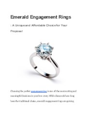 Emerald Engagement Rings: A Unique Choice