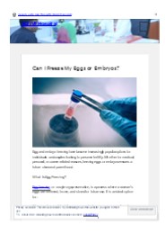 Can I Freeze My Eggs or Embryos? (1)