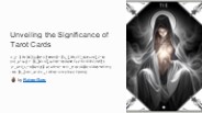 The Significance of Tarot Cards