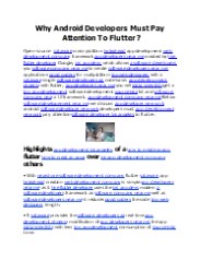Why Android Developers Must Pay Attention To Flutter?