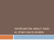 Information About Wadi Al Disah Saudi Arabia