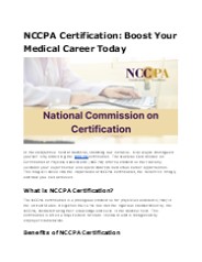 NCCPA: Advancing Physician Assistant Excellence Nationwide