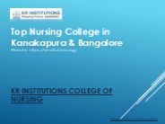 KR Institutions College of Nursing: Top | Best Nursing College in Kanakapura | Bangalore