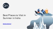 Best Places to Visit in Summer in India