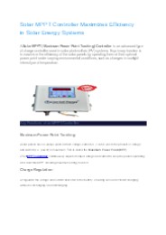 Solar MPPT Controller Maximizes Efficiency in Solar Energy Systems
