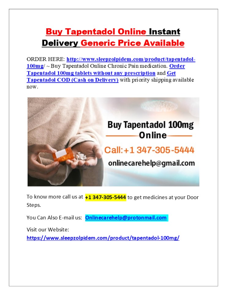 Buy Tapentadol Online Instant Delivery Generic Price Available