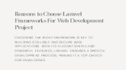 Reasons to Choose Laravel Frameworks For Web Development Project​