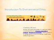 Introduction To Environmental Ethics