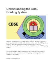 Understanding the CBSE Grading System
