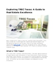 TREC Texas: Key Regulations for Real Estate Professionals