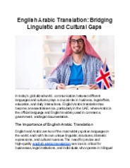 English Arabic Translation in Dubai