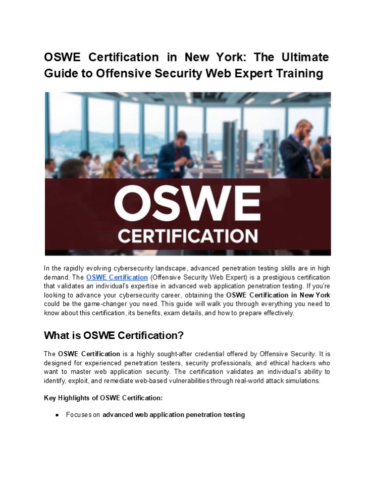 OSWE Certification in New York – A Path to Cybersecurity Excellence (1)
