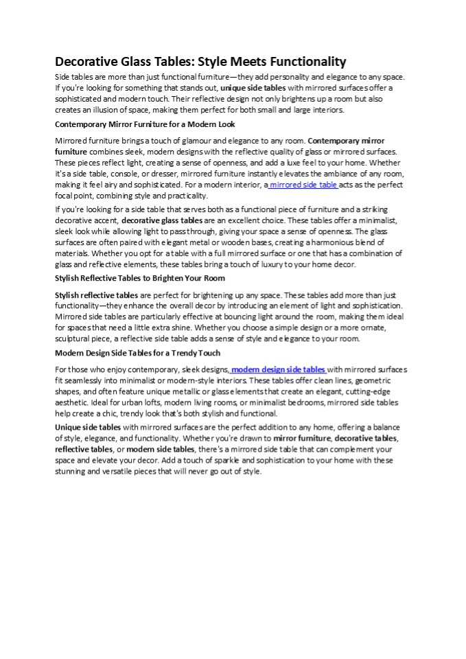 Decorative Glass Tables: Style Meets Functionality