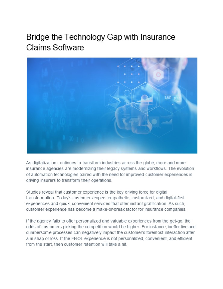 Closing the Technology Gap with Insurance Claims Software