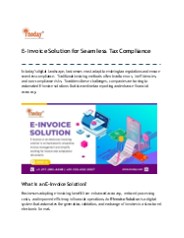 E-Invoice Solution for Seamless Tax Compliance