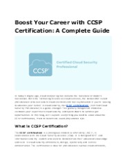 Achieve Cloud Security Expertise with CCSP Certification