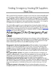 Finding Emergency Heating Oil Suppliers Near You