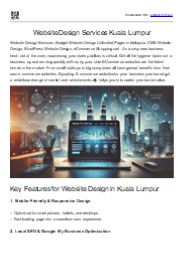 Website Design Services Kuala Lumpur