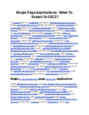 Single Page Applications: What To Expect In 2022?