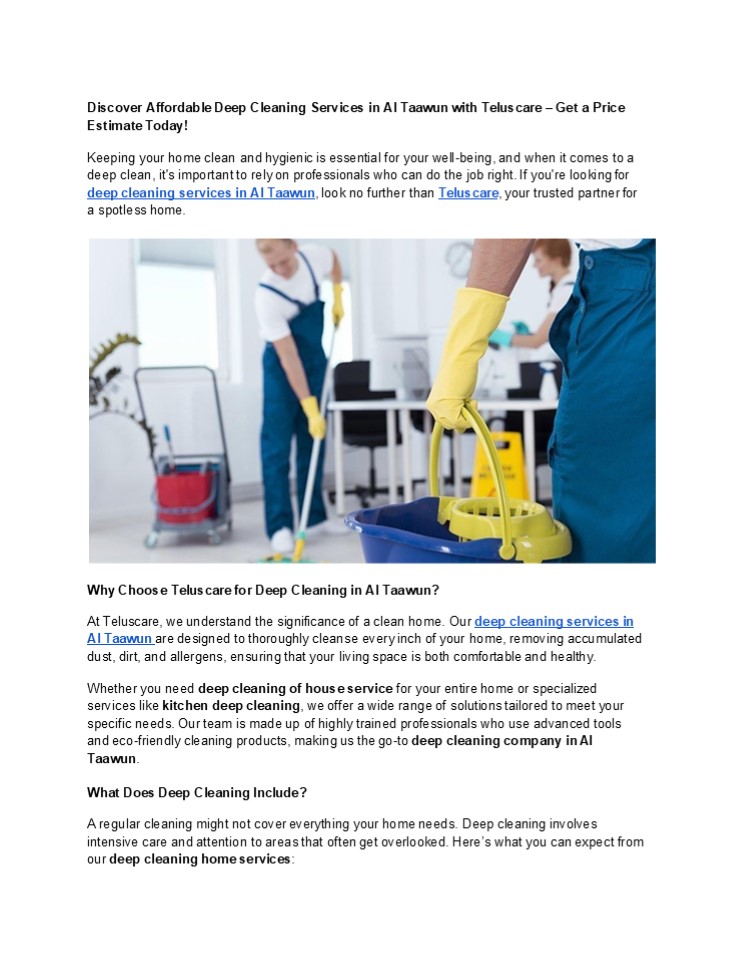 Deep Cleaning Services in Al Taawun