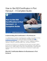 How to Get ISO Certification in Port Harcourt