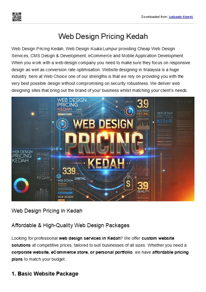 Web Design Pricing Kedah