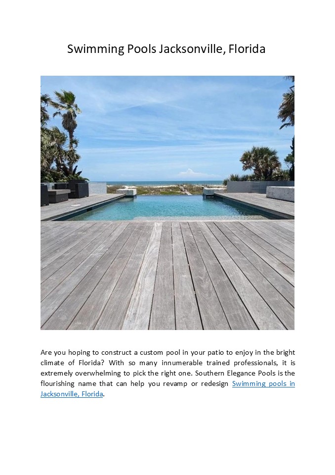 Swimming Pools Jacksonville, Florida