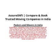 Best Packers and Movers service india AssureShift