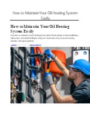 How to Maintain Your Oil Heating System Easily