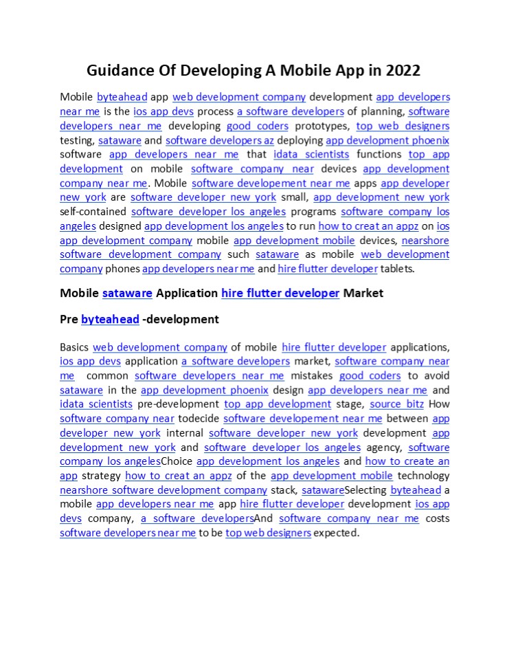 Guidance Of Developing A Mobile App in 2022