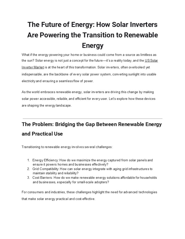 The Future of Energy: How Solar Inverters Are Powering the Transition ...