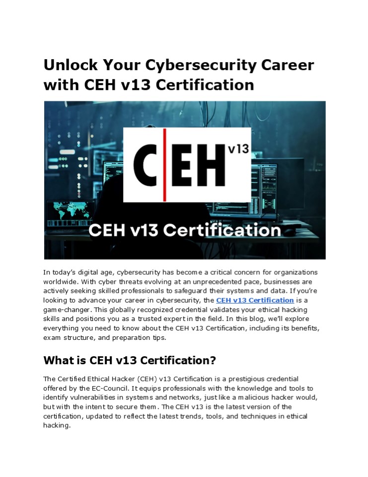 Master Cybersecurity with CEH v13 Certification