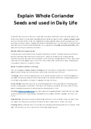 Explain the Whole Coriander Seeds