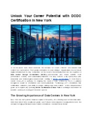 DCDC Certification in New York!